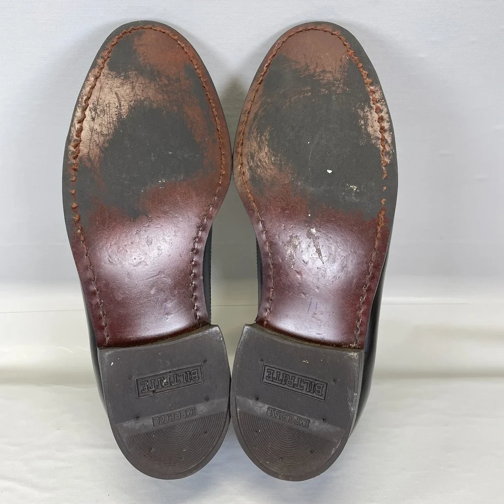 Stuart McGuire Wingtip Tasseled Loafers Mens Size 10 Black Leather Dress Shoes